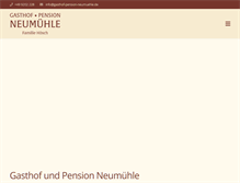 Tablet Screenshot of gasthof-pension-neumuehle.de